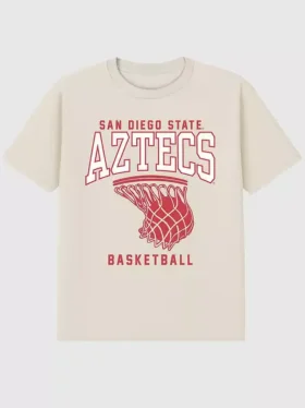 Camiseta con diseño de canasta de baloncesto de la Universidad Estatal de San Diego