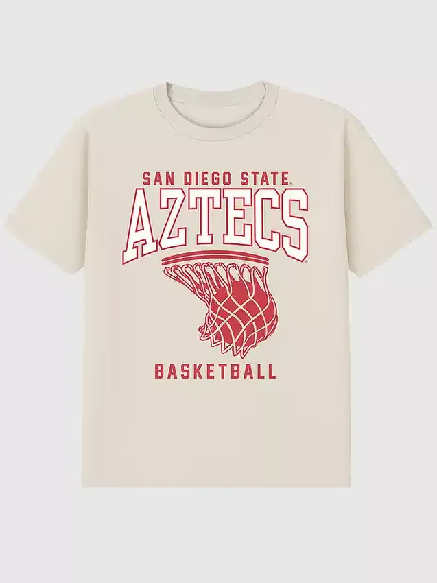 Camiseta con diseño de canasta de baloncesto de la Universidad Estatal de San Diego