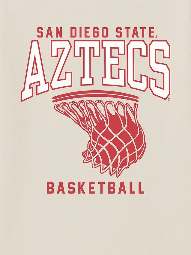 Camiseta con diseño de canasta de baloncesto de la Universidad Estatal de San Diego