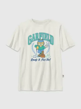 Camiseta con diseño de Garfield jugando al golf para niños