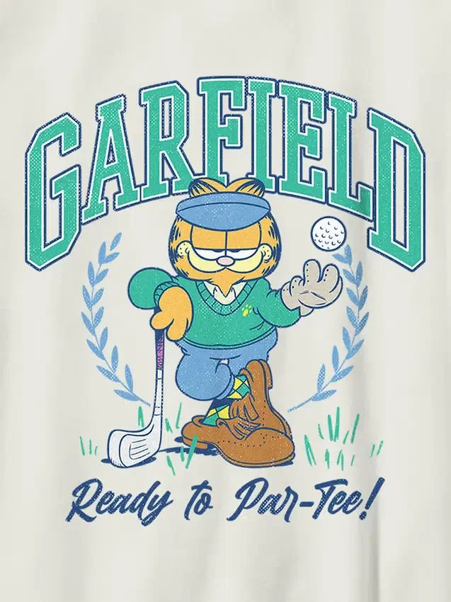 Camiseta con diseño de Garfield jugando al golf para niños