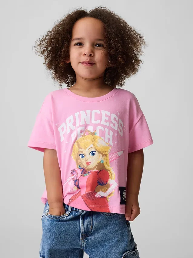 Camiseta con diseño de la Princesa Peach para niños pequeños