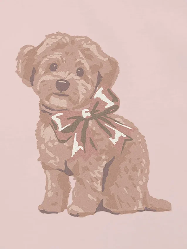 Camiseta con diseño de lazo de perrito para niños pequeños