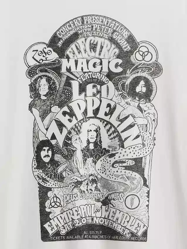 Camiseta con diseño de Led Zeppelin de corte holgado