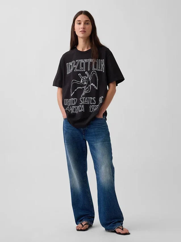 Camiseta con diseño de Led Zeppelin de corte holgado