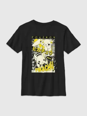 Camiseta con diseño de manga de Pikachu de Pokémon para niños