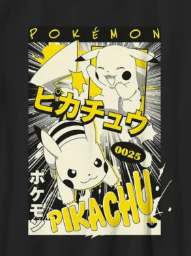 Camiseta con diseño de manga de Pikachu de Pokémon para niños