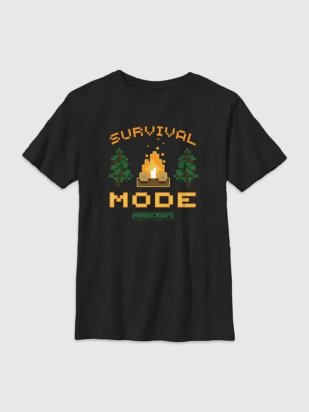Camiseta con diseño de Minecraft para niños en modo Supervivencia