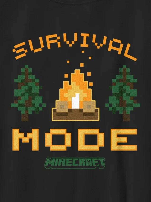 Camiseta con diseño de Minecraft para niños en modo Supervivencia