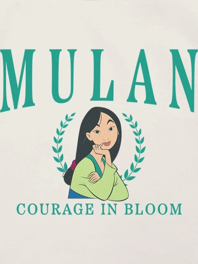 Camiseta con diseño de Mulán estilo universitario para niños pequeños