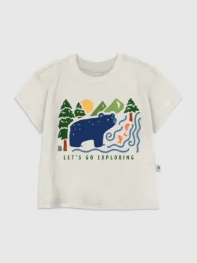 Camiseta con diseño de oso en el bosque para niños pequeños