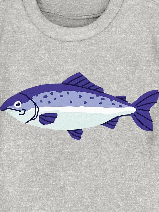 Camiseta con diseño de pez para niños pequeños