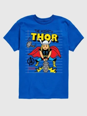 Camiseta con diseño «Doodle» de Thor de Marvel para niños pequeños, con pantalones cortos