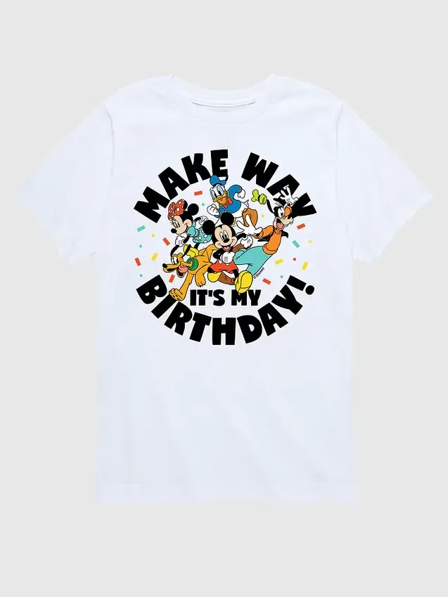 Camiseta con diseño gráfico «Make Way, It’s My Birthday» de Disney para niños pequeños