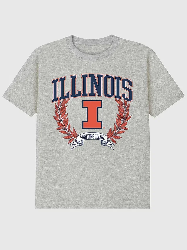 Camiseta con diseño gráfico oscuro «Laurels» de la Universidad de Illinois