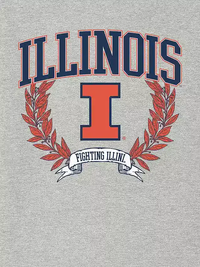 Camiseta con diseño gráfico oscuro «Laurels» de la Universidad de Illinois
