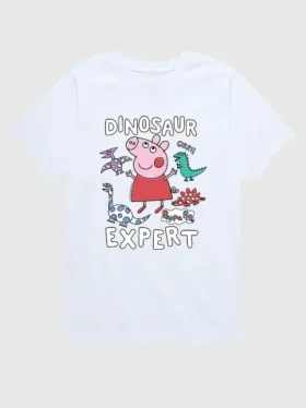 Camiseta con diseño «Peppa Pig, la experta en dinosaurios» de pantalón corto para niños pequeños