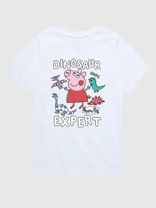 Camiseta con diseño «Peppa Pig, la experta en dinosaurios» de pantalón corto para niños pequeños