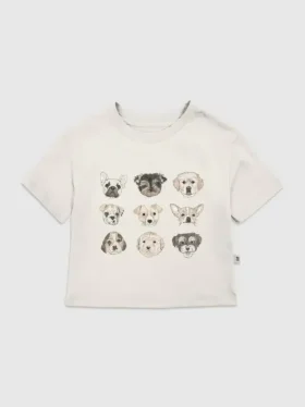 Camiseta con diseño variado de cachorritos para niños pequeños
