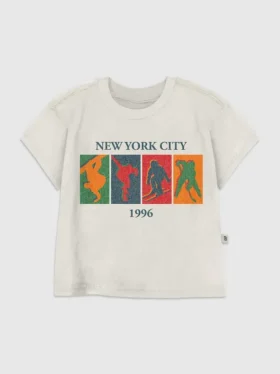 Camiseta con diseño vintage de deportes de invierno para niños pequeños