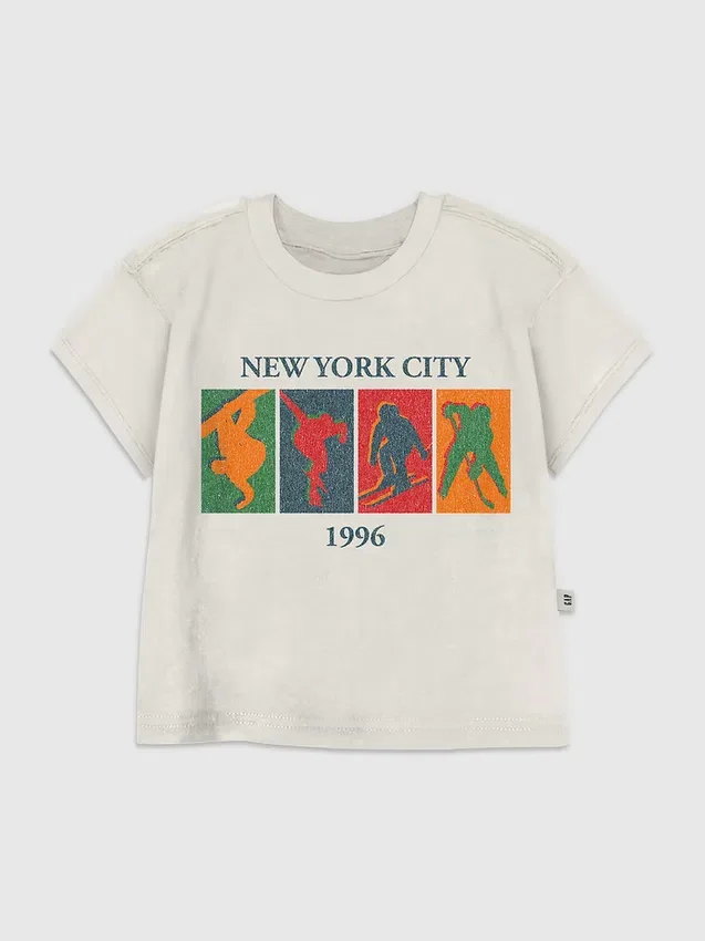 Camiseta con diseño vintage de deportes de invierno para niños pequeños