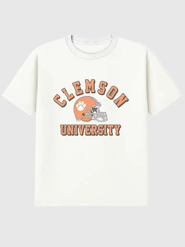 Camiseta con diseño vintage de fútbol americano de la Universidad de Clemson
