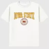 Camiseta con el sello universitario de la Universidad Estatal de Iowa en diseño gráfico oscuro