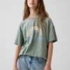 Camiseta con estampado para niños, estilo túnica oversize
