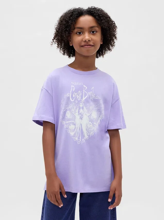 Camiseta con estampado para niños, estilo túnica oversize