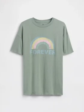 Camiseta con estampado para niños, estilo túnica oversize
