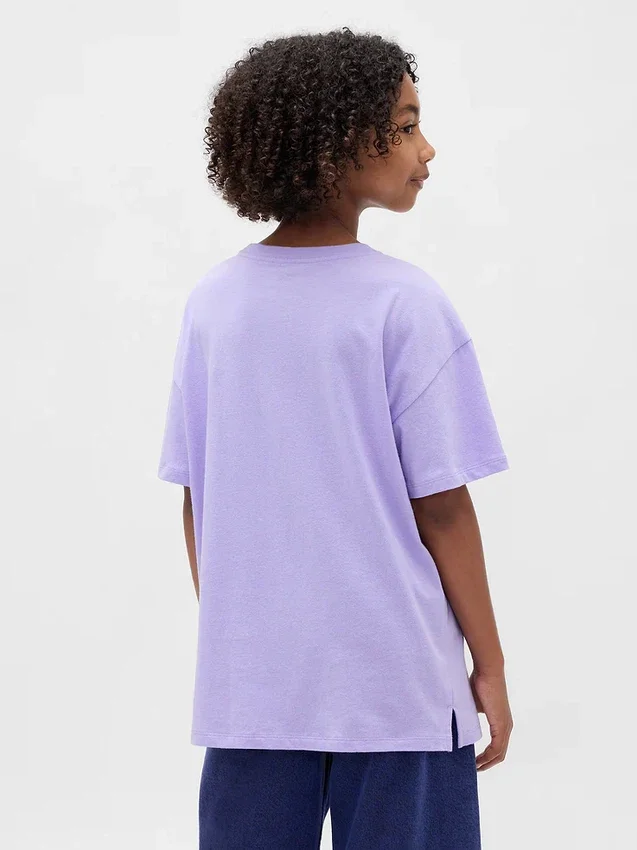 Camiseta con estampado para niños, estilo túnica oversize