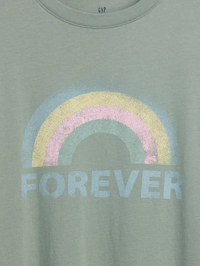 Camiseta con estampado para niños, estilo túnica oversize