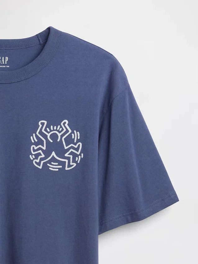 Camiseta con gráfico de Keith Haring de corte oversize