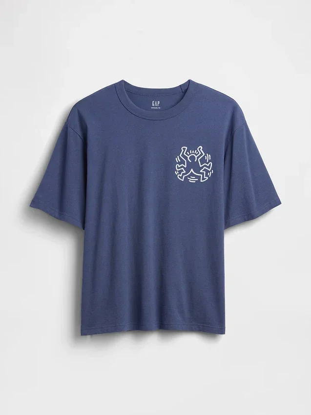 Camiseta con gráfico de Keith Haring de corte oversize