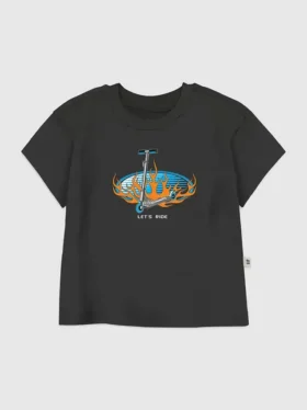 Camiseta con gráfico «Lets Ride» para niños pequeños