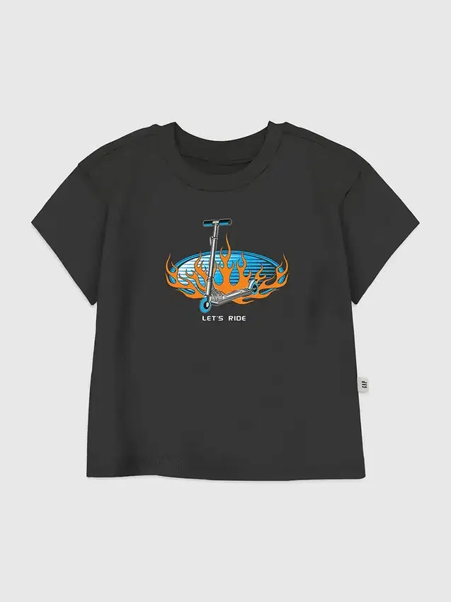 Camiseta con gráfico «Lets Ride» para niños pequeños
