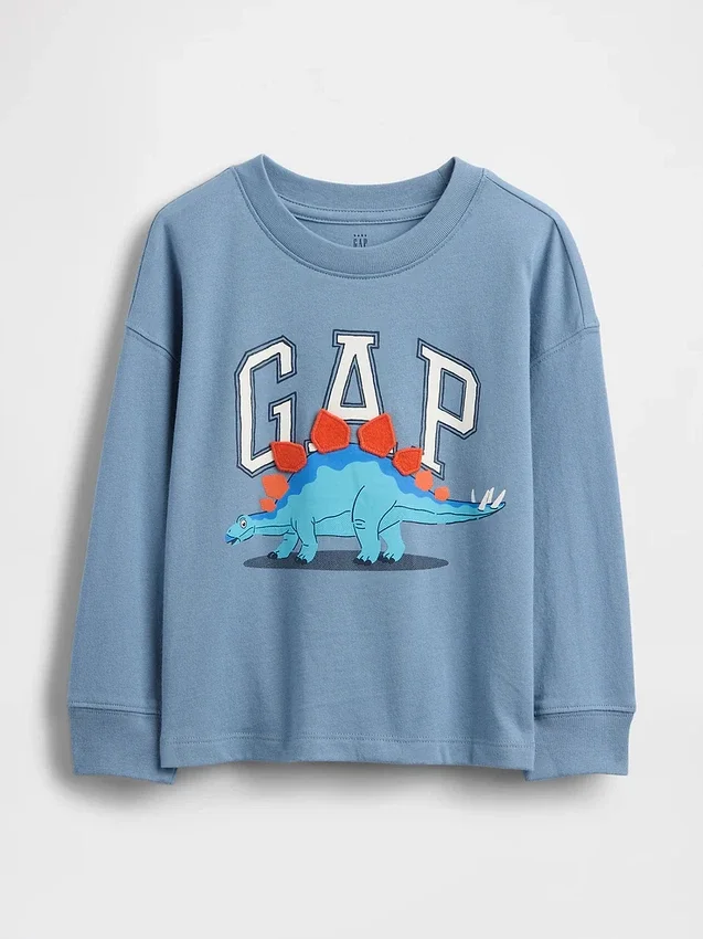Camiseta con logotipo de dinosaurio para bebés y niños pequeños
