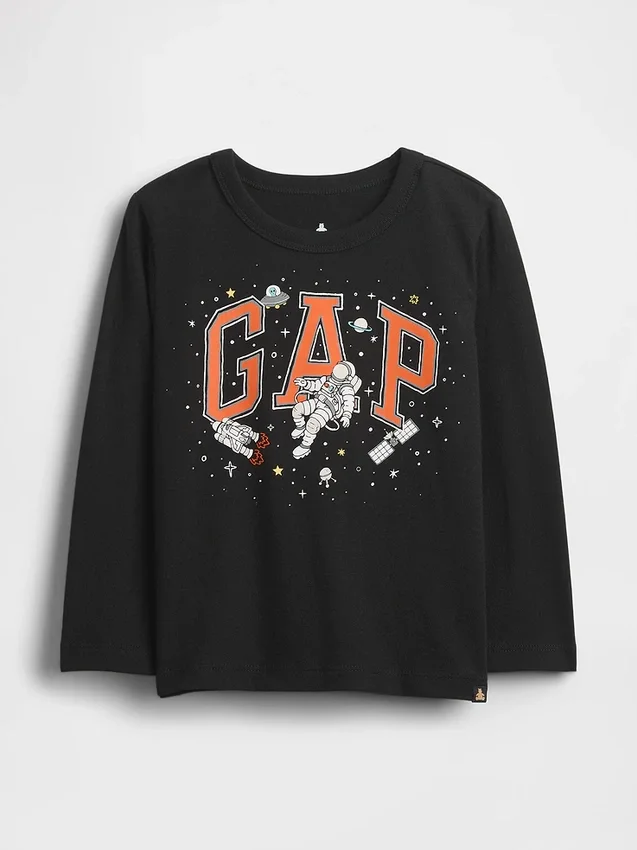 Camiseta con logotipo gráfico para bebés y niños, combinable