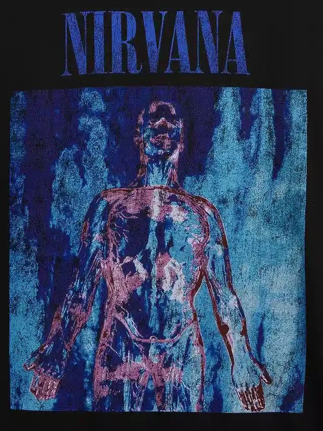 Camiseta corta con diseño de Nirvana de tejido grueso