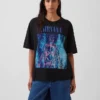 Camiseta corta con diseño de Nirvana de tejido grueso
