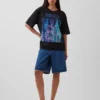 Camiseta corta con diseño de Nirvana de tejido grueso
