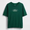 Camiseta corta de algodón grueso con diseño de Ford