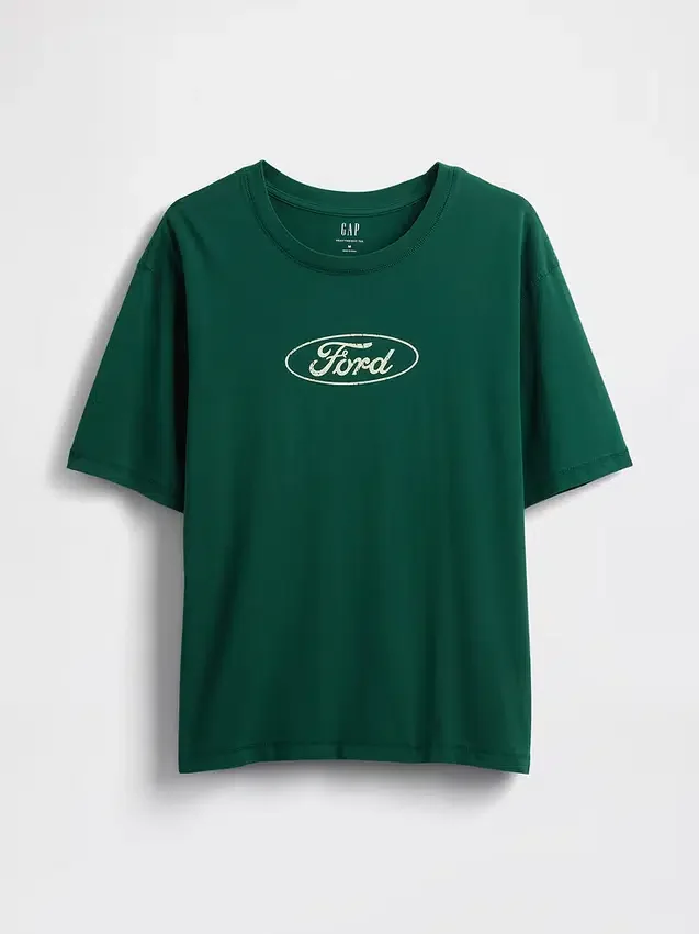Camiseta corta de algodón grueso con diseño de Ford