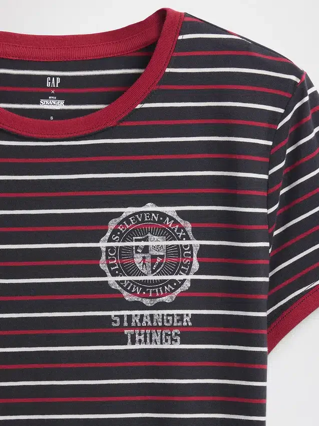 Camiseta corta de algodón orgánico Vintagesoft de «Stranger Things»