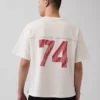Camiseta corta de jersé grueso con logotipo de Ouigap
