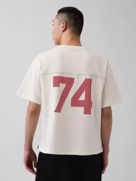 Camiseta corta de jersé grueso con logotipo de Ouigap