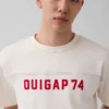 Camiseta corta de jersé grueso con logotipo de Ouigap