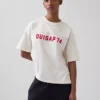 Camiseta corta de jersé grueso con logotipo de Ouigap