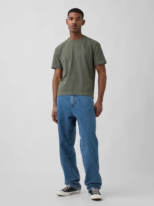 Camiseta corta de peso pesado para adultos