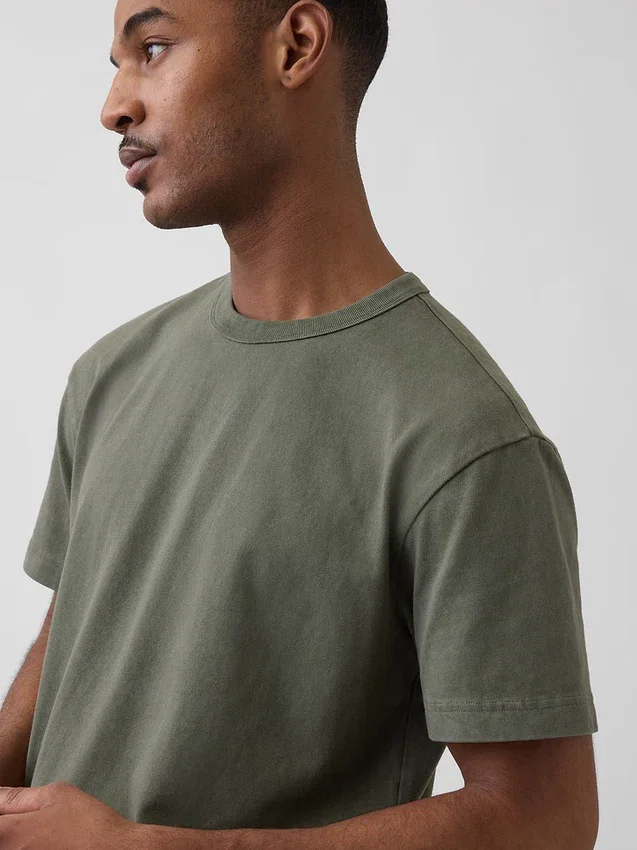 Camiseta corta de peso pesado para adultos
